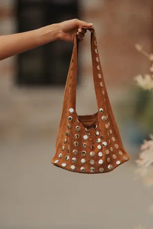 Sac clouté camel ELODIE Sac clouté camel ELODIE