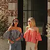 Blouse à rayures rouge et rose COBALTE