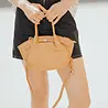 Sac en cuir grainé camel VELORIA