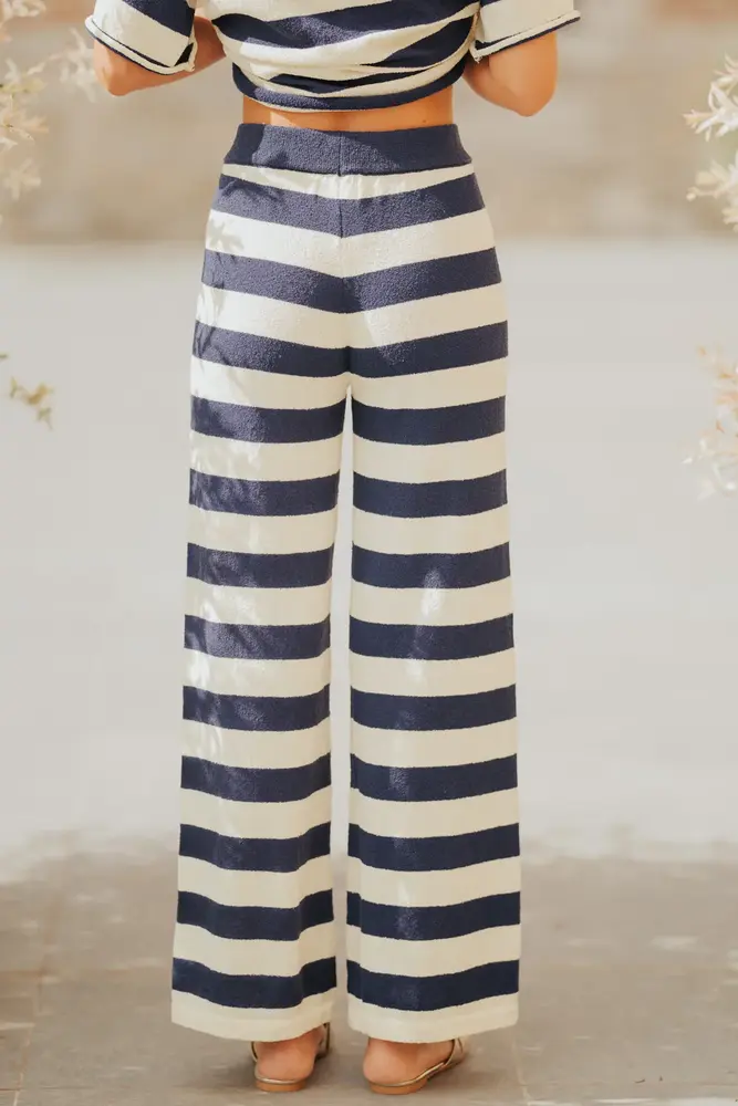 Pantalon Rayé Bleu Marine & jaune NERINA Pantalon Rayé Bleu Marine & jaune NERINA