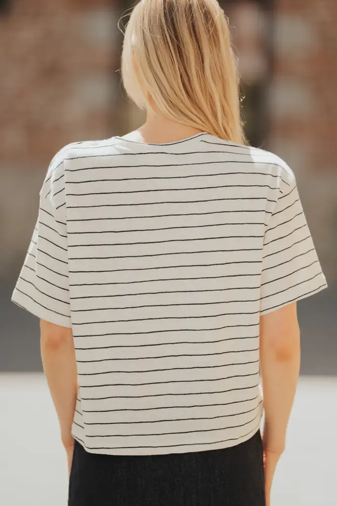 T-shirt écru/marine ECLIPSE