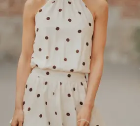 Robe à pois beige CORAL