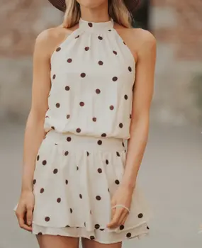 Robe à pois beige CORAL