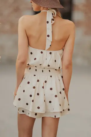 Robe à pois beige CORAL