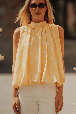 Blouse jaune à pois DUNE