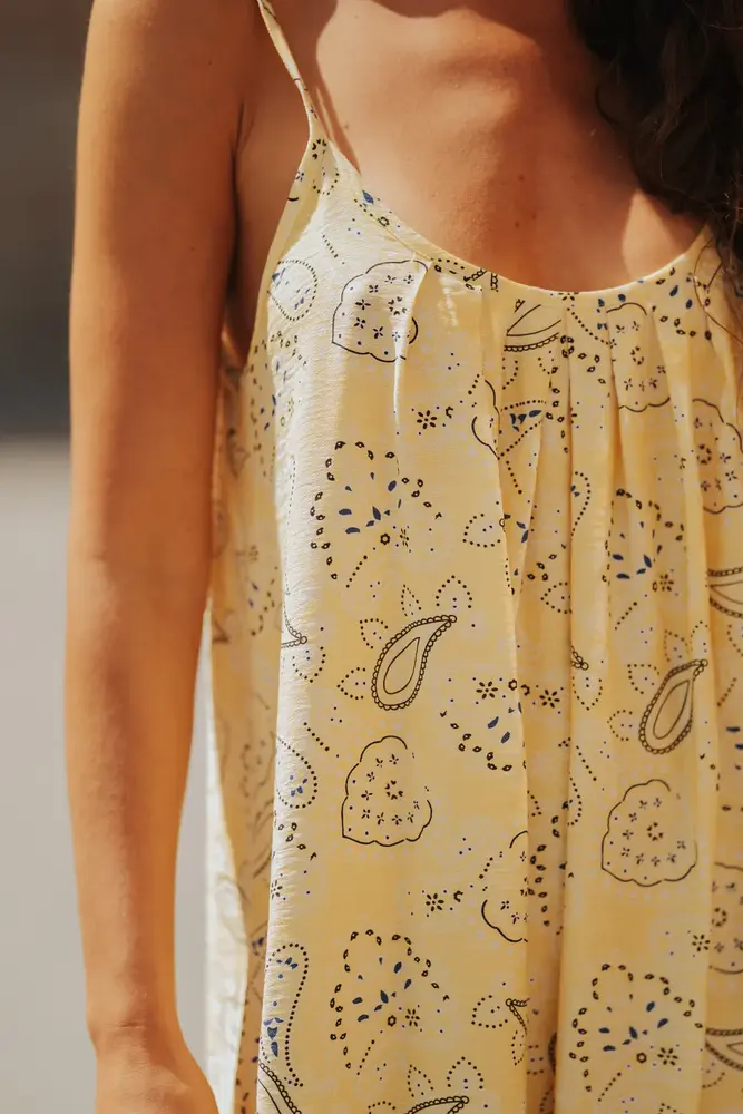 Longue robe jaune MANGO