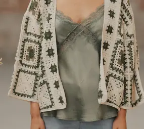 Gilet en crochet vert SOREN