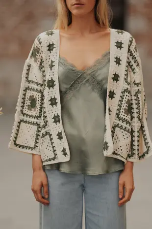 Gilet en crochet vert SOREN