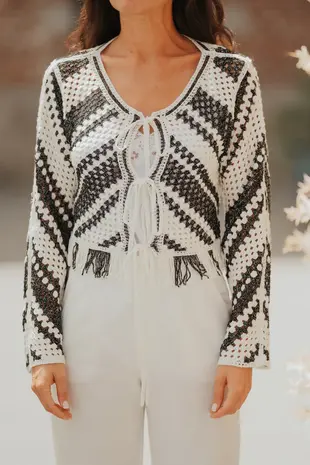 Gilet en crochet noir NOX