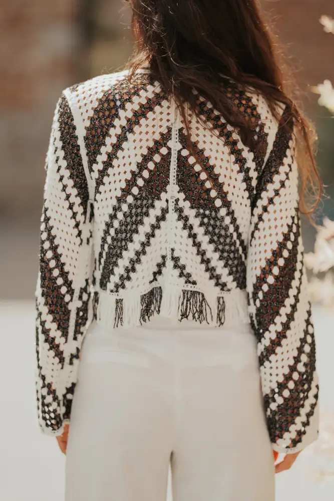 Gilet en crochet noir NOX