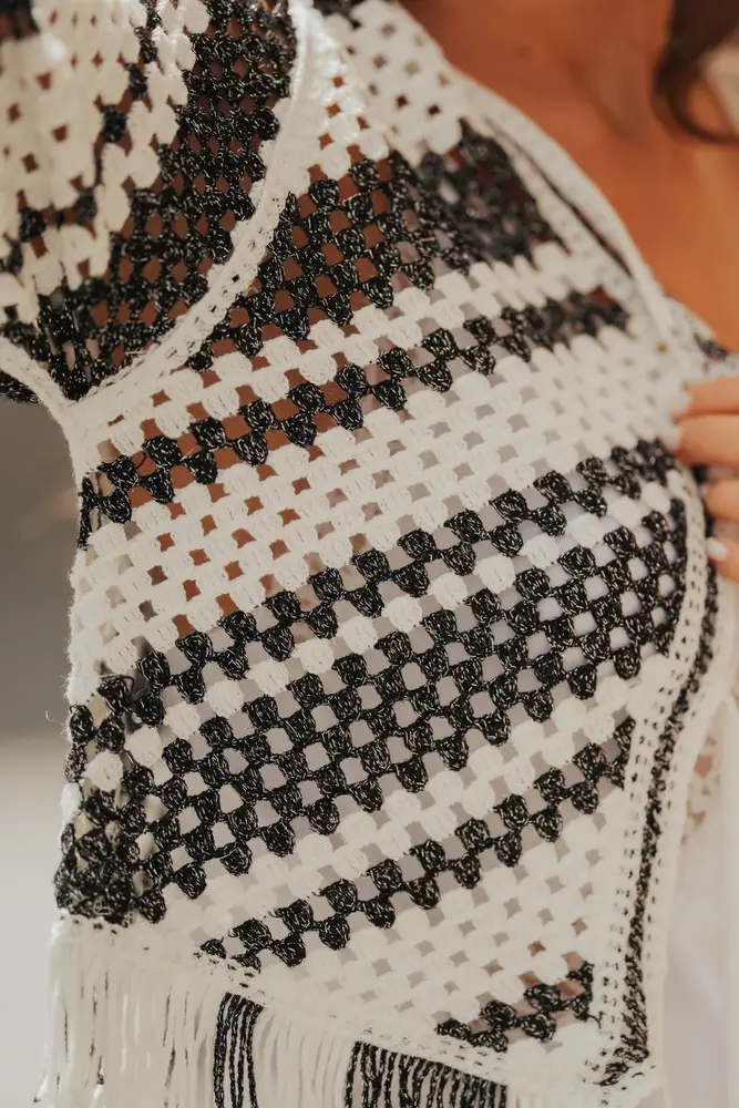 Gilet en crochet noir NOX