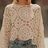 Blouse en crochet beige AZIEL