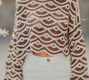 Blouse en crochet choco SOLEN