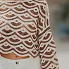 Blouse en crochet choco SOLEN Blouse en crochet choco SOLEN