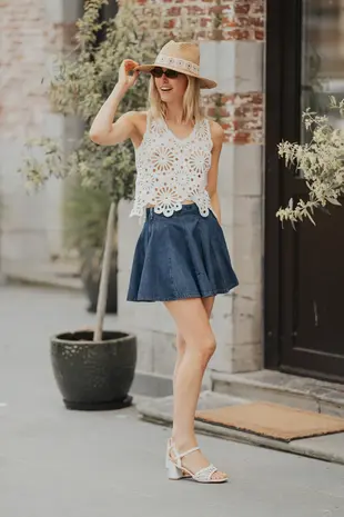 Blouse en crochet blanc NOELINE