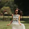 Blouse en crochet bleu BRUME Blouse en crochet bleu BRUME