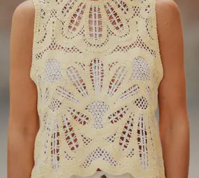 Blouse en crochet jaune NAIA