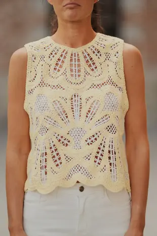 Blouse en crochet jaune NAIA