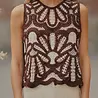 Blouse en crochet choco NAIA