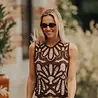 Blouse en crochet choco NAIA