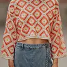 Blouse en crochet corail AURORE