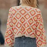 Blouse en crochet corail AURORE