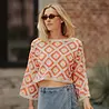 Blouse en crochet corail AURORE