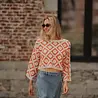 Blouse en crochet corail AURORE