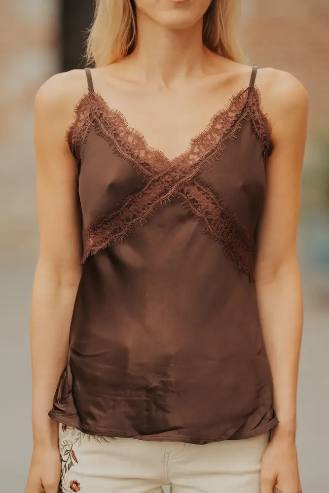 Top débardeur marron SIDONIE Top débardeur marron SIDONIE