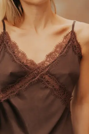 Top débardeur marron SIDONIE
