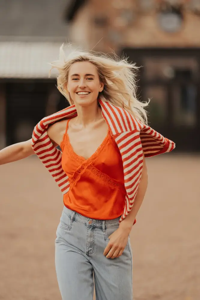 Top débardeur rouge SIDONIE