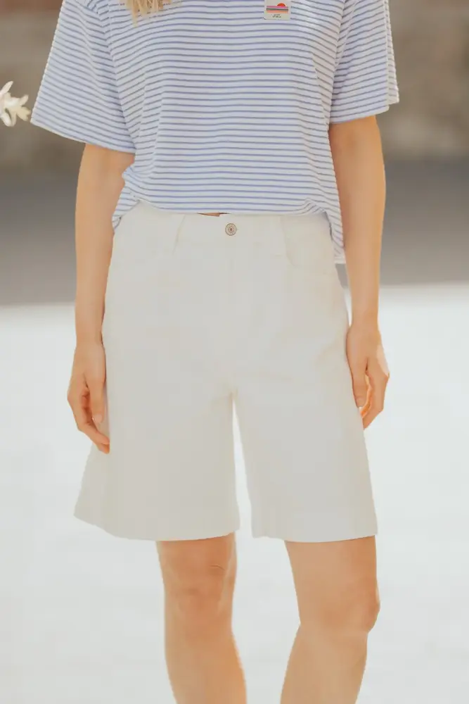 Bermuda en jean blanc taille haute VICTUS