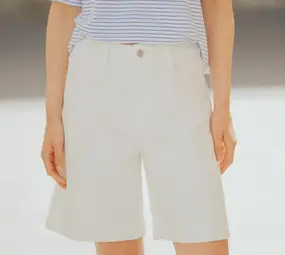 Bermuda en jean blanc taille haute VICTUS