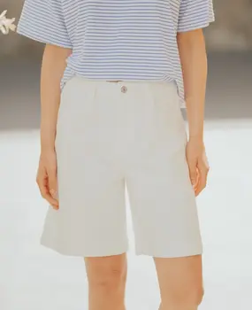 Bermuda en jean blanc taille haute VICTUS