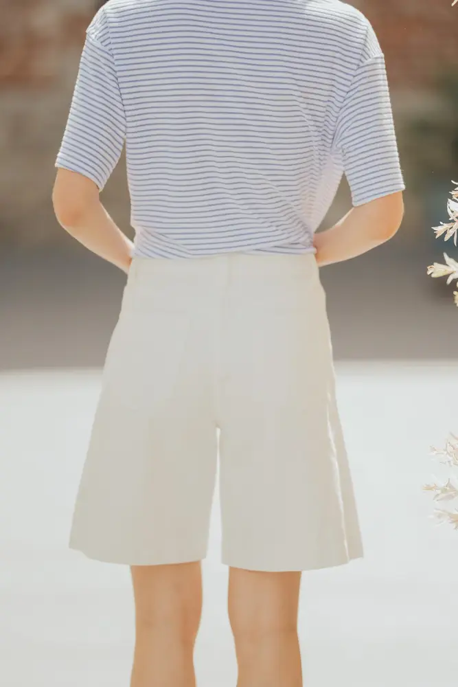 Bermuda en jean blanc taille haute VICTUS