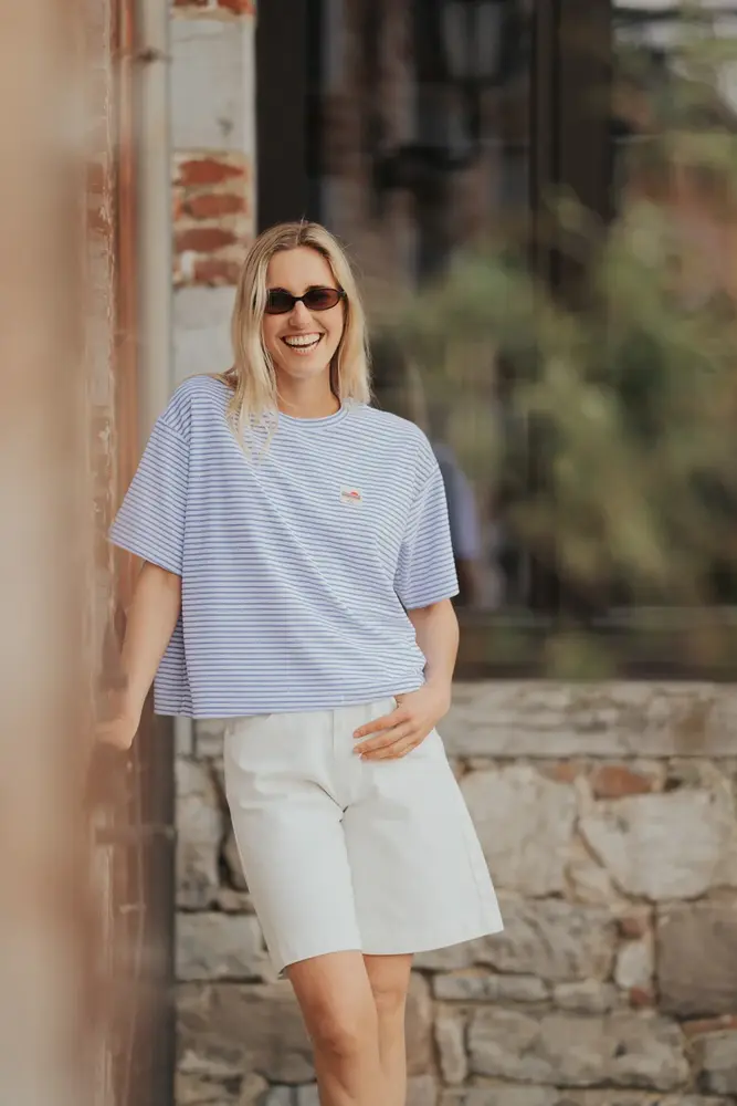 Bermuda en jean blanc taille haute VICTUS