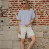 Bermuda en jean blanc taille haute VICTUS