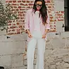LOLA jean blanc droit à broderie anglaise LOLA jean blanc droit à broderie anglaise