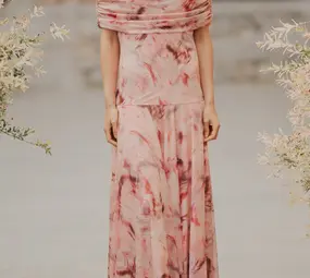 Longue robe rose ORIANE