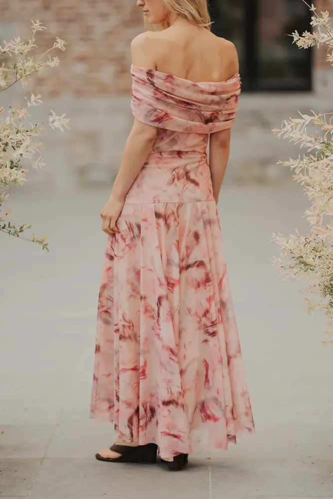 Longue robe rose ORIANE