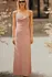 Robe Midi Rose Pailletée Col Cascade DIVIA