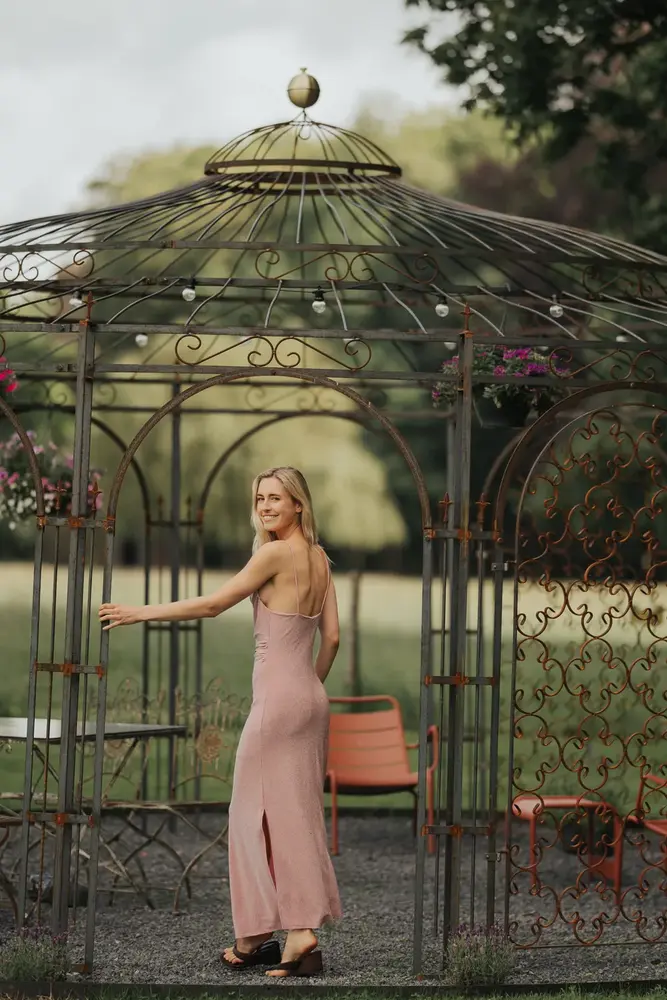 Robe Midi Rose Pailletée Col Cascade DIVIA Robe Midi Rose Pailletée Col Cascade DIVIA