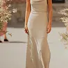Robe Midi Beige Pailletée Col Cascade DIVIA Robe Midi Beige Pailletée Col Cascade DIVIA