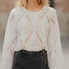 Blouse à perles blanc NOVA