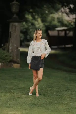 Blouse à perles blanc NOVA