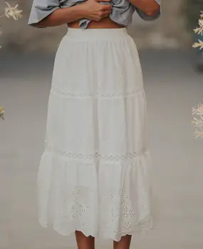 Longue jupe blanc ERYN