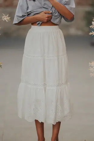 Longue jupe blanc ERYN