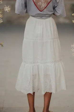 Longue jupe blanc ERYN