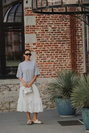 Longue jupe blanc ERYN