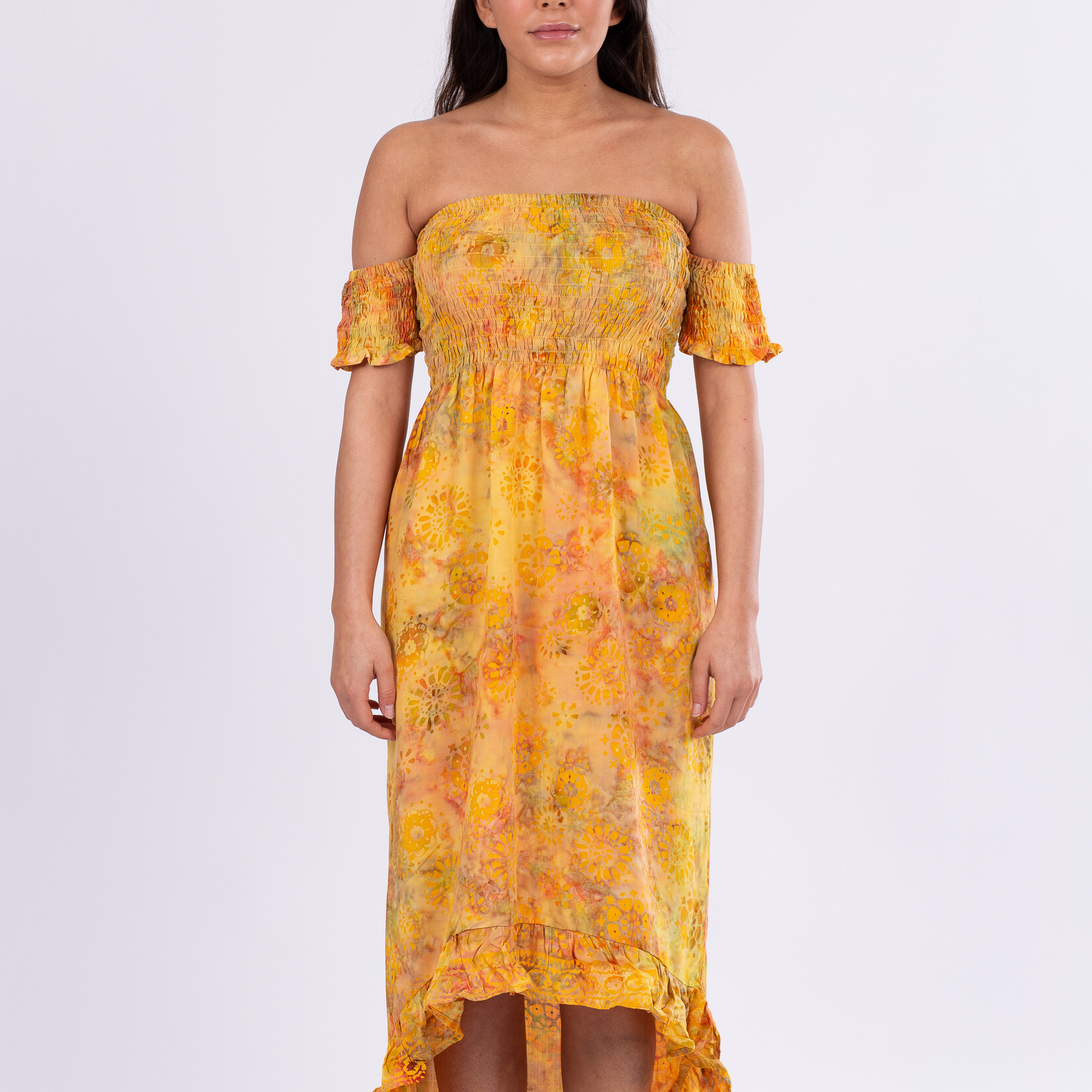 Women maxidress Yellow Print